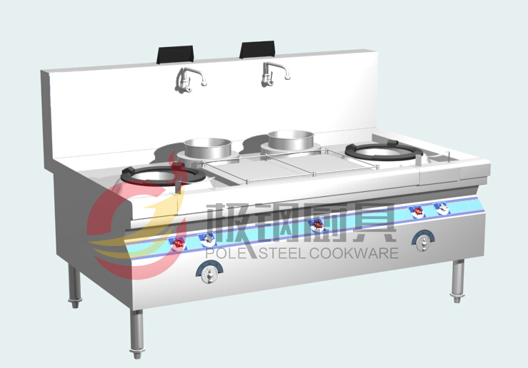 两主两副燃气炒灶